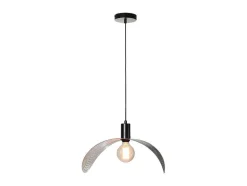 OZAIA Hanglamp-Gebogen Hanglamp Met Design-Stijl Van Metaal - L60 X D41 Cm - Zwart En Binnenkant Goudkleurig - Lucena