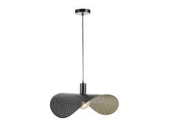 OZAIA Hanglamp-Gebogen Hanglamp Met Design-Stijl Van Metaal - L60 X D41 Cm - Zwart En Binnenkant Goudkleurig - Lucena