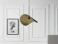 OZAIA Hanglamp-Gebogen Hanglamp Met Design-Stijl Van Metaal - L60 X D41 Cm - Zwart En Binnenkant Goudkleurig - Lucena