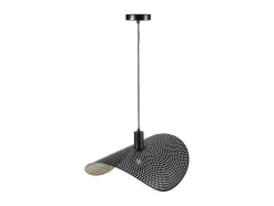OZAIA Hanglamp-Gebogen Hanglamp Met Design-Stijl Van Metaal - L60 X D41 Cm - Zwart En Binnenkant Goudkleurig - Lucena