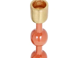 OZAIA Kandelaar En Kaars-Geemailleerde Aluminium Kandelaar - H.26,5 Cm - Terracotta - Parina