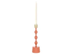OZAIA Kandelaar En Kaars-Geemailleerde Aluminium Kandelaar - H.26,5 Cm - Terracotta - Parina