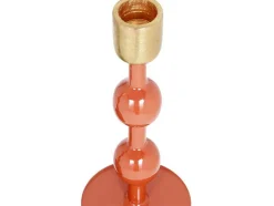 OZAIA Kandelaar En Kaars-Geemailleerde Aluminium Kandelaar - H.22 Cm - Terracotta - Parina