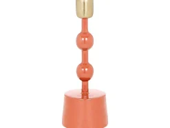 OZAIA Kandelaar En Kaars-Geemailleerde Aluminium Kandelaar - H.22 Cm - Terracotta - Parina
