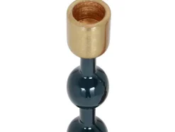 OZAIA Kandelaar En Kaars-Geemailleerde Aluminium Kandelaar - H.26,5 Cm - Eend Blauw - Parina