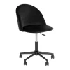 House Nordic Bureaustoel-Geneve Kantoorstoel Velour Zwart, Zwart.