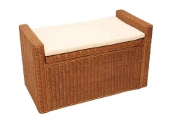 Vente-unique Kleine Opberger En Slaapkameraccessoire-Genua Rotan Opbergkist, Honingkleurig