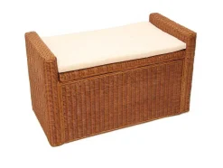 Vente-unique Kleine Opberger En Slaapkameraccessoire-Genua Rotan Opbergkist, Honingkleurig