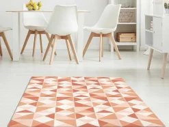 OZAIA Woonkamertapijt-Geometrisch Tapijt Van Vinyl - 120 X 180 Cm - Oranje - Myrala