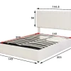 ModernLuxe Fluwelen Bed-Gestoffeerd Opbergbed - 140X200Cm - Stof Fluweel - Beige