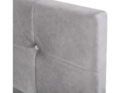 ModernLuxe Fluwelen Bed-Gestoffeerd Opbergbed - 140X200Cm - Fluwelen Stof - Verstelbaar Hoofdeinde Met Blokpatroon - Grijs