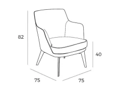 Angel Cerda Fauteuil Kunstleer-Gestoffeerde Armstoel In Houndstooth Stof 5011