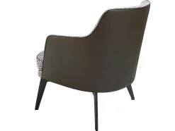 Angel Cerda Fauteuil Kunstleer-Gestoffeerde Armstoel In Houndstooth Stof 5011