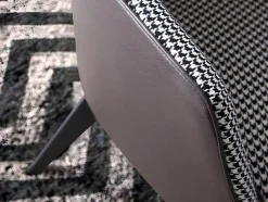 Angel Cerda Fauteuil Kunstleer-Gestoffeerde Armstoel In Houndstooth Stof 5011