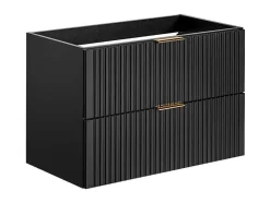 Vente-unique Wastafelmeubel-Gestreept Hangend Meubel Onder Wastafel - Zwart - L80 Cm - Zevara