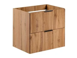 Vente-unique Wastafelmeubel-Gestreept Hangend Meubel Onder Wastafel - Licht Naturel - L60 Cm - Zevara