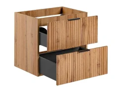Vente-unique Wastafelmeubel-Gestreept Hangend Meubel Onder Wastafel - Licht Naturel - L60 Cm - Zevara