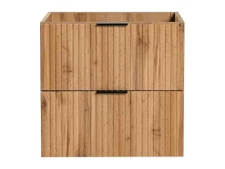 Vente-unique Wastafelmeubel-Gestreept Hangend Meubel Onder Wastafel - Licht Naturel - L60 Cm - Zevara