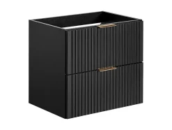 Vente-unique Wastafelmeubel-Gestreept Hangend Meubel Onder Wastafel - Zwart - L60 Cm - Zevara