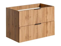 Vente-unique Wastafelmeubel-Gestreept Hangend Meubel Onder Wastafel - Licht Naturel - L80 Cm - Zevara