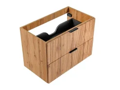 Vente-unique Wastafelmeubel-Gestreept Hangend Meubel Onder Wastafel - Licht Naturel - L80 Cm - Zevara