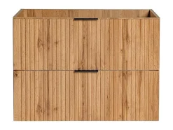 Vente-unique Wastafelmeubel-Gestreept Hangend Meubel Onder Wastafel - Licht Naturel - L80 Cm - Zevara
