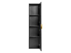 Vente-unique Badkamerkast-Gestreepte Hangende Badkamerkolom - Zwart - H140 Cm - Zevara