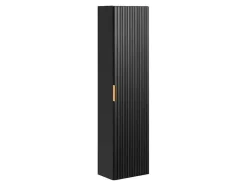 Vente-unique Badkamerkast-Gestreepte Hangende Badkamerkolom - Zwart - H140 Cm - Zevara