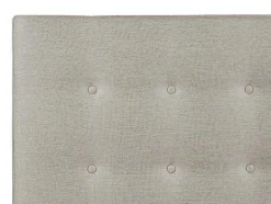 Vente-unique Hoofdeinde En Brugkast-Gewatteerd Hoofdbord Francesco - 140 Cm - Stof - Beige