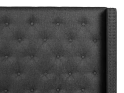 Vente-unique Hoofdeinde En Brugkast-Gewatteerd Hoofdbord Massimo - Stof - 160 Cm - Grijs
