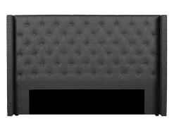 Vente-unique Hoofdeinde En Brugkast-Gewatteerd Hoofdbord Massimo - Stof - 160 Cm - Grijs