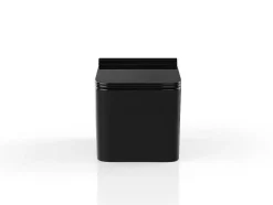 Vente-unique Hangend Toilet-Glanzend Zwarte Hang-Wc Van Keramiek Zonder Rand - Clemona