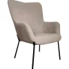 Vente-unique Fauteuil Met Holle Rugleuning-Glasgow Fauteuil Boucle Bruin.