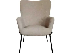 Vente-unique Fauteuil Met Holle Rugleuning-Glasgow Fauteuil Boucle Bruin.