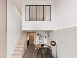 Vente-unique Glazen Binnenraam-Glasraam Werkplaatsstijl Van Van Aluminium En Gematteerd Glas - 210 X 130 Cm - Zwart - Bayview