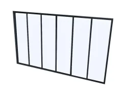 Vente-unique Glazen Binnenraam-Glazen Binnenraam Bayview Van Alumimium Met Zwarte Poedercoating - 180 X 130 Cm