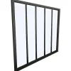 Vente-unique Glazen Binnenraam-Glazen Binnenraam Bayview Van Aluminium Met Zwarte Poedercoating - 150 X 130 Cm