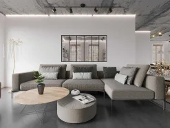 Vente-unique Glazen Binnenraam-Glazen Binnenraam Bayview Van Aluminium Met Zwarte Poedercoating - 180 X 105 Cm