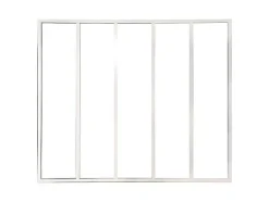 Vente-unique Glazen Binnenraam-Glazen Binnenraam Bayview - Wit - 150 X 130 Cm - Aluminium