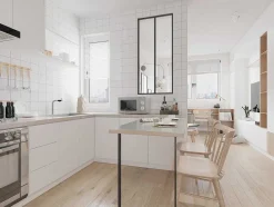 Vente-unique Glazen Binnenraam-Glazen Binnenraam Bayview Van Alumimium Met Zwarte Poedercoating - 60 X 130 Cm