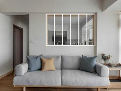 Vente-unique Glazen Binnenraam-Glazen Binnenraam Bayview In Aluminium Met Witte Poedercoating - 180X105 Cm