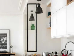 Vente-unique Glazen Binnenraam-Glazen Binnenraam In Aluminium Met Poedercoating - 30 X 130 Cm - Zwart - Bayview