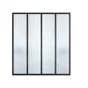 Vente-unique Glazen Binnenraam-Glazen Binnenraam In Aluminium Met Poedercoating En Getextureerd Gehard Glas - 120 X 130 Cm - Zwart - Vietra