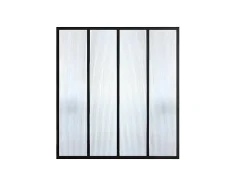 Vente-unique Glazen Binnenraam-Glazen Binnenraam In Aluminium Met Poedercoating En Getextureerd Gehard Glas - 120 X 130 Cm - Zwart - Vietra