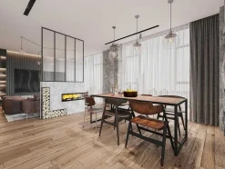 Vente-unique Glazen Binnenraam-Glazen Binnenraam In Aluminium Met Poedercoating En Getextureerd Gehard Glas - 120 X 130 Cm - Zwart - Vietra