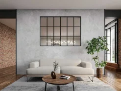 Vente-unique Glazen Binnenraam-Glazen Binnenraam In Orangeriestijl Van Gepoederlakt Aluminium 180 X 130 Cm Zwart Oransa