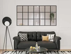 Vente-unique Glazen Binnenraam-Glazen Binnenraam In Orangeriestijl Van Gepoederlakt Aluminium 210 X 105 Cm Zwart Oransa