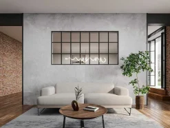 Vente-unique Glazen Binnenraam-Glazen Binnenraam In Orangeriestijl Van Gepoederlakt Aluminium 210 X 105 Cm Zwart Oransa