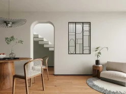 Vente-unique Glazen Binnenraam-Glazen Binnenraam Van Gepoederlakt Aluminium In Art-Decostijl 90 X 130 Cm Zwart Coubarta