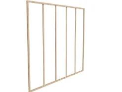 Vente-unique Glazen Binnenraam-Glazen Binnenraam Van Gepoederlakt Aluminium 180 X 130 Cm Lichte Houtkleur Bayview